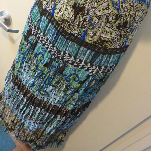 JPR MIDI SKIRT/ LARGE/ KRINKLED POLYESTER/ PAISLEY - Picture 4 of 7